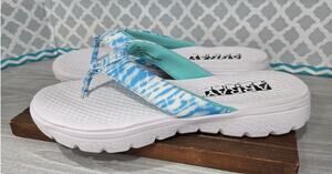 Women's Flip Flop Sandals Cushioned Blue White Size 9 Array Sport Zuma